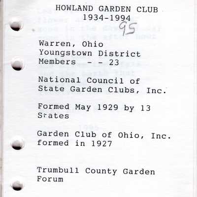Howland Garden Club 1994