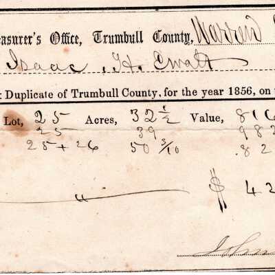 Tax receipt to Isaac H Ewalt