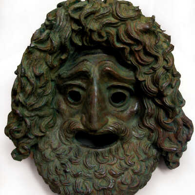 Bronze Tragic Theatrical Mask