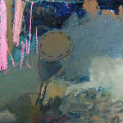 Showerhead Green Painting with Pink Splash