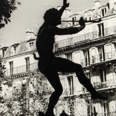 B&W Photo - Statue of God Pan