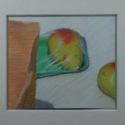 Untitled (Pear in green container)