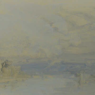 Untitled (yellow and grey-blue abstracted seascape)