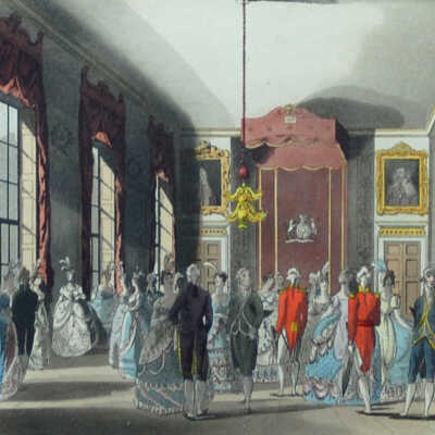 Drawing Room St. James's - (The Microcosm of London; or, London in Miniature)