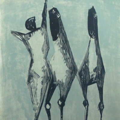 Jongleur et chevaux" (Acrobat and Horses)