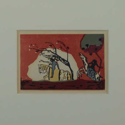 Two Riders with Red Background