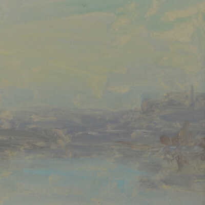 Untitled (Blue, lavender, and grey abstracted seascape)