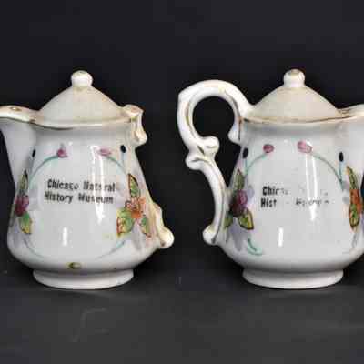 Vintage porcelain teapot salt and pepper shakers.
