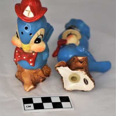 Plastic stoppers and Japan stickers on base of both