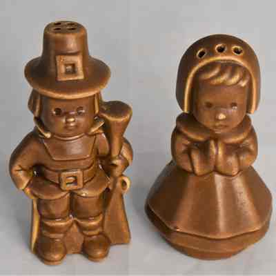 Ceramic Pilgrim Salt & Pepper Shakers Made by Mar-Thel Ceramics
