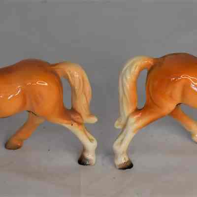 Porcelain horses salt and pepper shakers: 2023.1.83a, and 2023.1.83b.