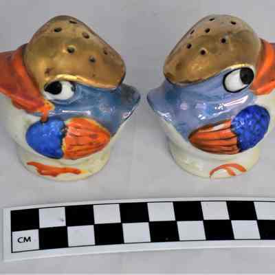 Other side and size comparison of bird shakers.