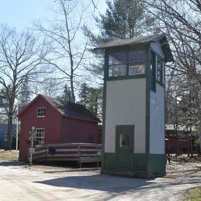 Bath Crossing Tower sits next to the old Bath Car House