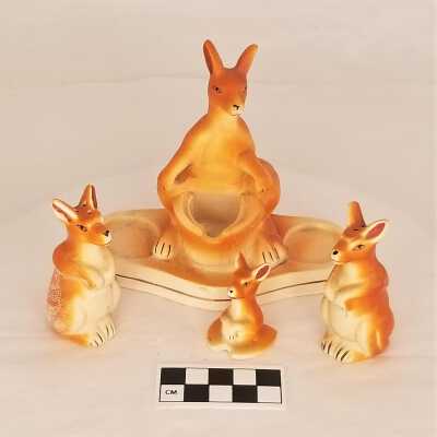 Dish- 2022.1.63a, Saltshaker- 2022.1.63b, Pepper shaker- 2022.1.63c, and Lid- 2022.1.63d