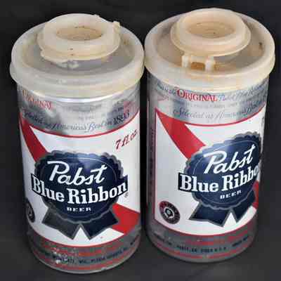 Vintage Pabst Blue Ribbon Beer Cans Salt and Pepper Shakers