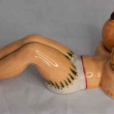 Vintage Ceramic Nude Woman Salt and Pepper Shaker 3 Piece Set