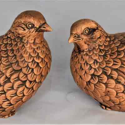 Vintage Ceramic Quail Birds Salt and Pepper Shakers Japan