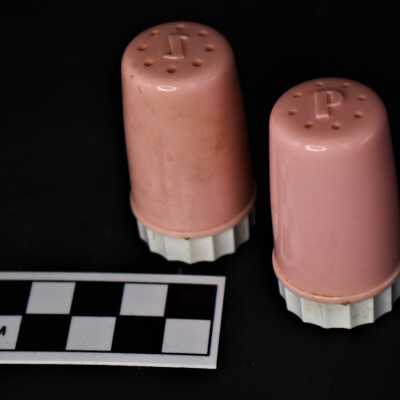 Pink Plastic Salt and Pepper Shakers