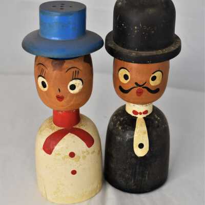 Wooden Male and Female Salt and Pepper Shakers