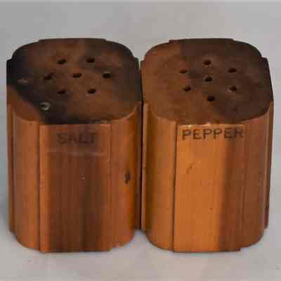 Vintage Wooden Salt & Pepper Shakers