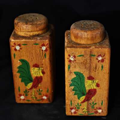 Wooden Box Salt and Pepper Shakers