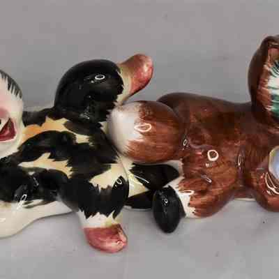 Vintage Ceramic Foxes Salt and Pepper Shakers Made in Japan