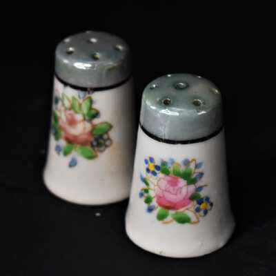 Miniature Floral Luster Salt and Pepper Shakers