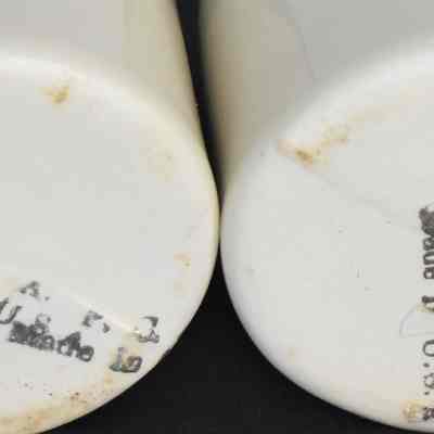 Marked "P.C.A. Made in U.S.A." on bottom of shakers.