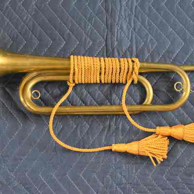 Antique U.S. Regulation Bugle with Gold Tassels. Made in the U.S.A.