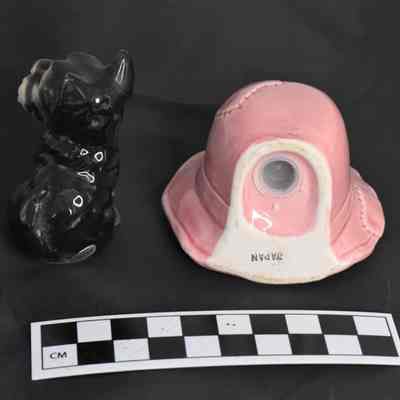 Back and size comparison of dog and hat shakers.