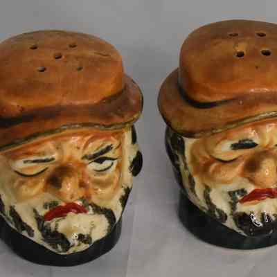Vintage Ceramic Toby Mug Salt and Pepper Shakers Made in Japan