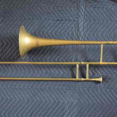 Antique Oliver Ditson Company Brass Trombone