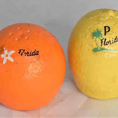 Vintage Ceramic Florida Orange Lemon Citrus Salt and Pepper Shakers