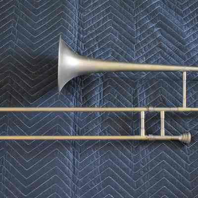 Antique Concertone Brass Trombone. Made in Czechoslovakia.