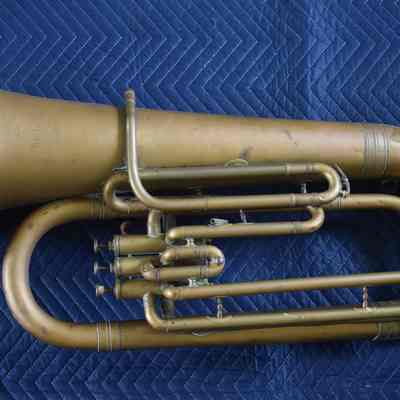 Antique Boston Musical Instrument Manufactury Brass Tuba