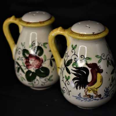 Floral/Rooster Salt and Pepper Shakers