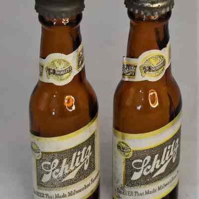 Vintage Schlitz Beer Bottle Muth Buffalo Advertising Salt and Pepper Shakers