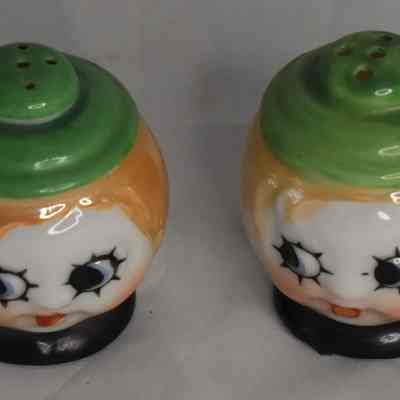 Vintage Noritake Luster People Salt and Pepper Shakers marked Japan