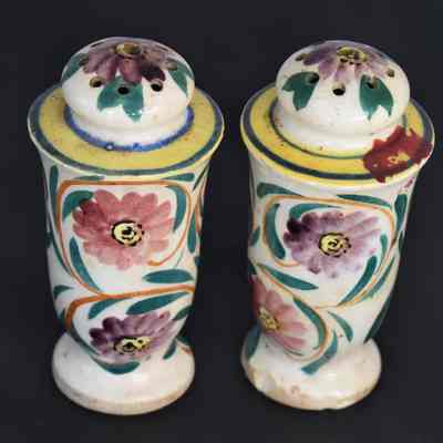 Vintage Hand Painted Floral Ceramic Salt and Pepper Shakers Made in Japan