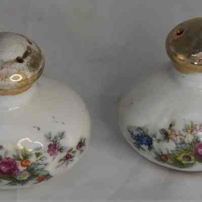 Vintage Porcelain Floral Salt and Pepper Shakers