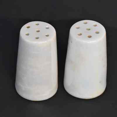Vintage Porcelain White Luster Salt and Pepper Shakers Made in Japan