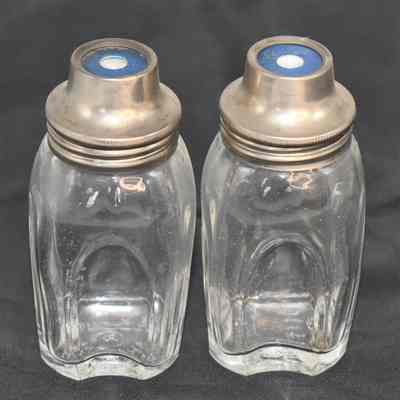 Vintage 1950's Clear Glass Airko Diner Salt and Pepper Shakers