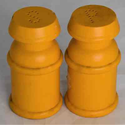 Vintage Turned Wood Milk Cans Salt and Pepper Shakers