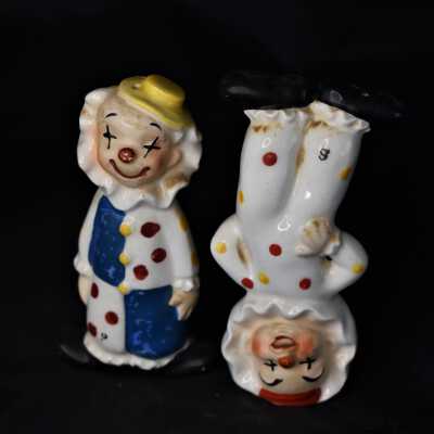 Clown "Turn-about" Salt and Pepper Shakers