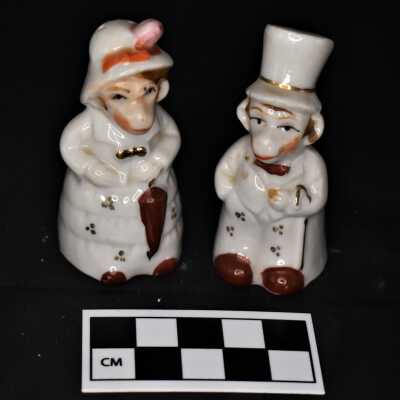 Monkey Gentleman and Lady Salt and Pepper Shakers