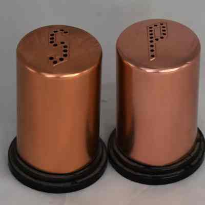Vintage Copper Salt and Pepper Shakers Made in U.S.A.