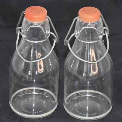 Vintage Plastic Dairy Milk Bottles Salt & Pepper Shakers