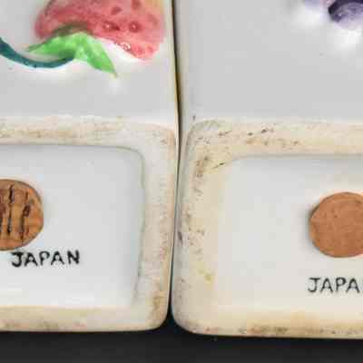 Marked "Japan" on the bottom of each shaker.