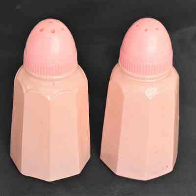 Vintage Hazel Atlas Pink Glass Salt and Pepper Shakers