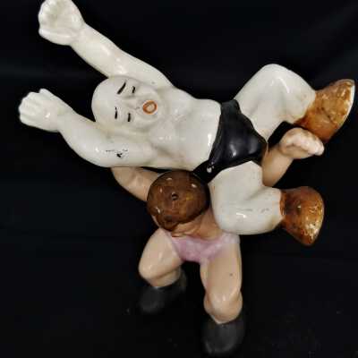 Wrestler Salt and Pepper Shakers